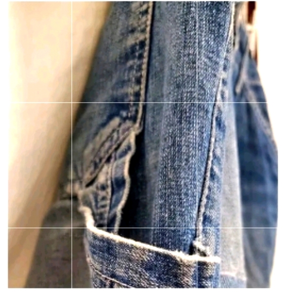 VTG Jordache Whisker Denim Ombre Jeans Cargo Carpenter Baggy Flare Patch 7 / 8 - Picture 4 of 8